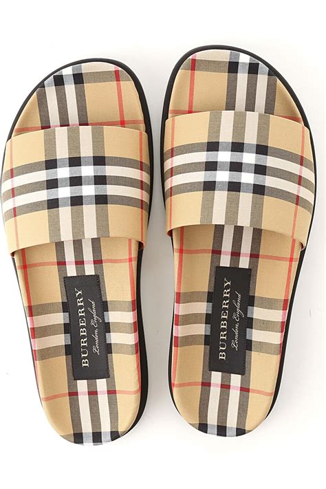 burberry mens slides|men's burberry leather slide shoes.